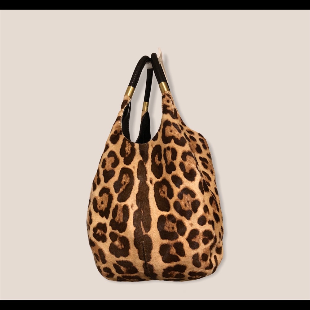 Jimmy Choo Leopard Print and Brown Suede Hobo Bag - Picture 9 of 10